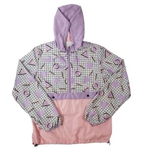 Black Jack 1999 USA Jacket Size M Windbreaker Retro Hoodie 1/2 Zip 90s